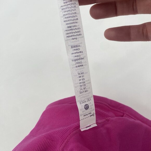 CRZ YOGA Women's L / 12 Yoga Slim Fit Seamless Built-in Bra Tank Top Pink NWT - Picture 7 of 8